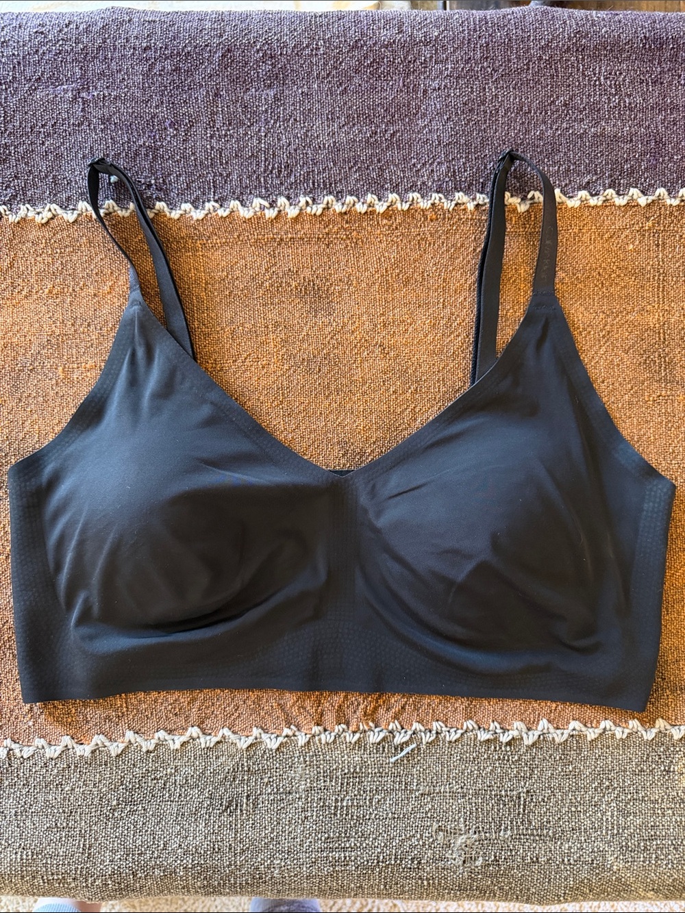 Calvin Klein Black Seamless V-Neck Bralette size L